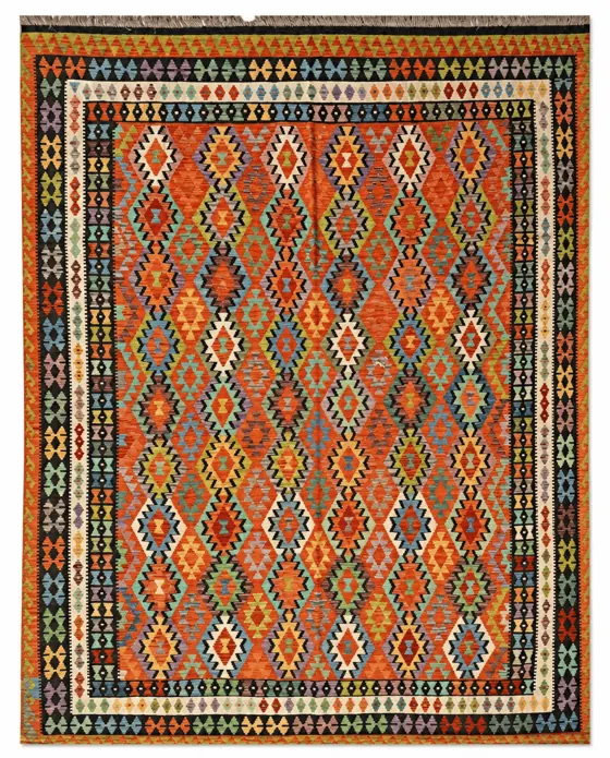 Kilim Diamond Medallion Handwoven Flatweave, Kilim · Brown & Rust