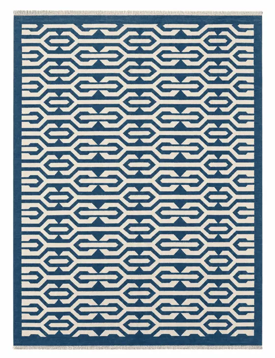 Modern Kilim Handwoven Flatweave, Kilim · Blue