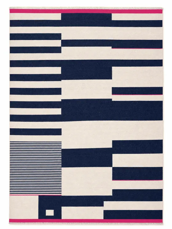 Modern Kilim Handwoven Flatweave, Kilim · Navy