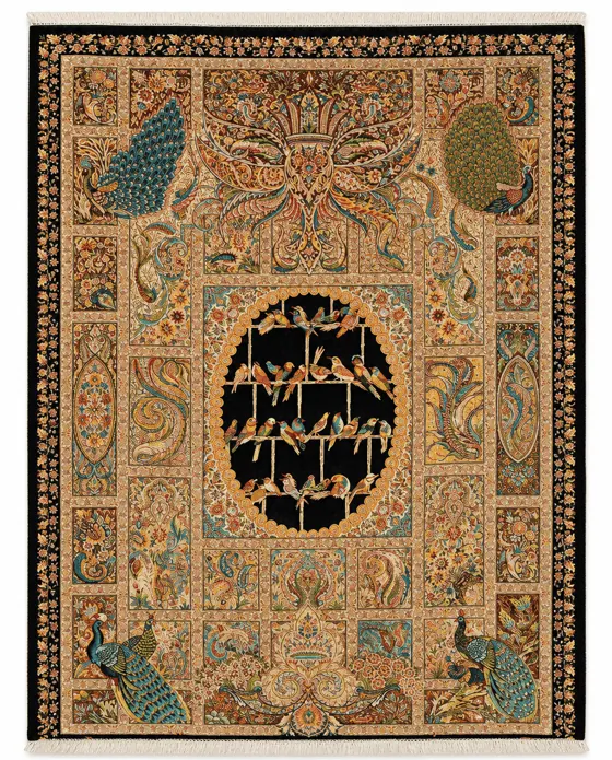 Turkish Peacock Pictorial Silk-Wool, Turkish · Multicolor