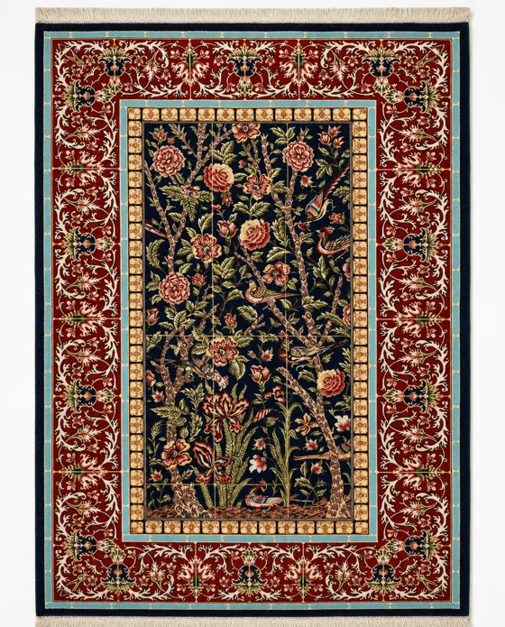 Turkish Tree of Life Pictorial Silk-Wool, Turkish · Red